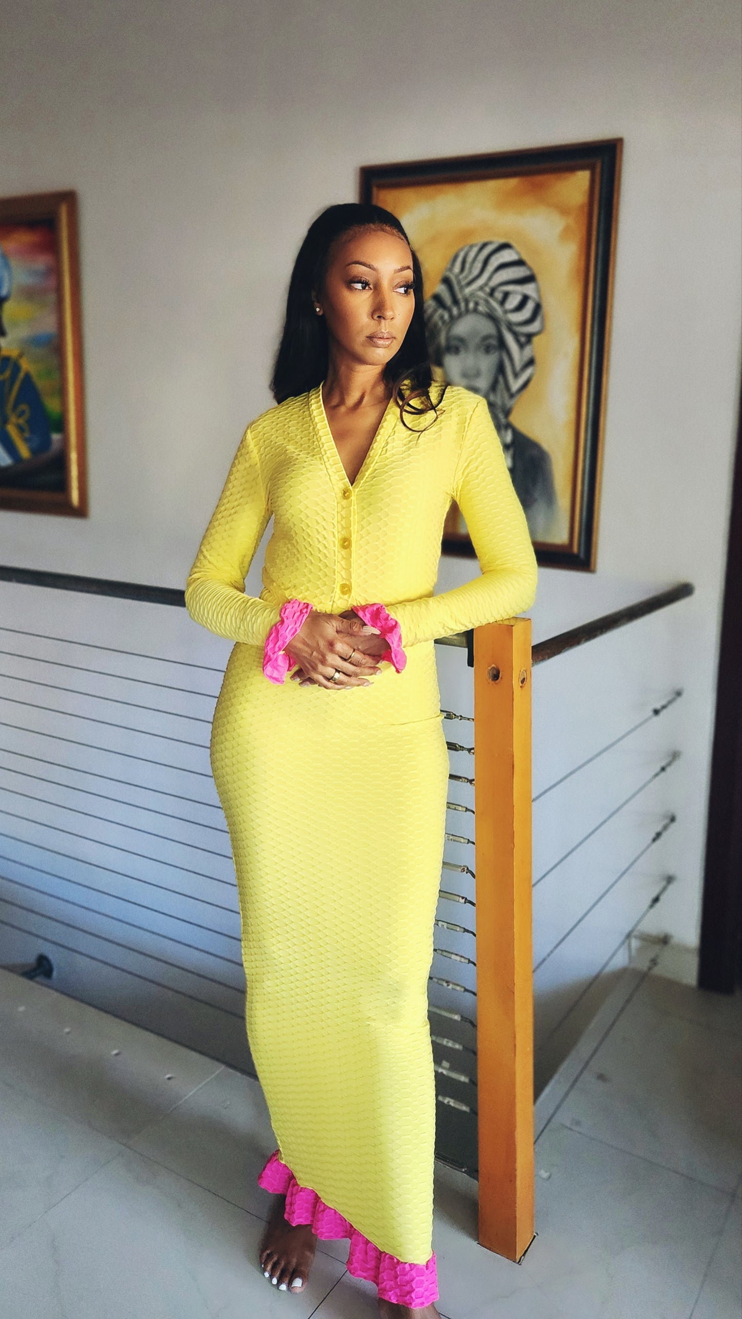 yellow honey comb set